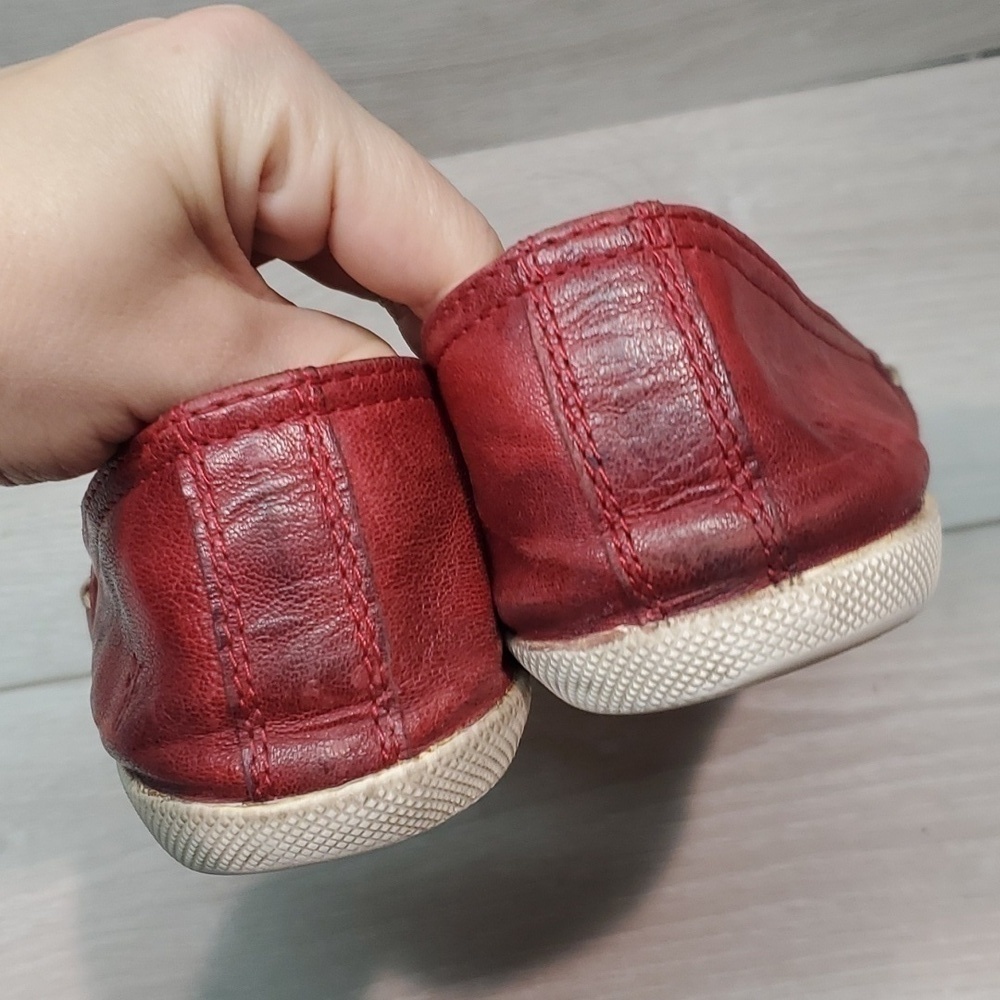 Frye Womens Melanie Leather Burn red Comfort Loafer Flats shoes sz 8M - Picture 7 of 15